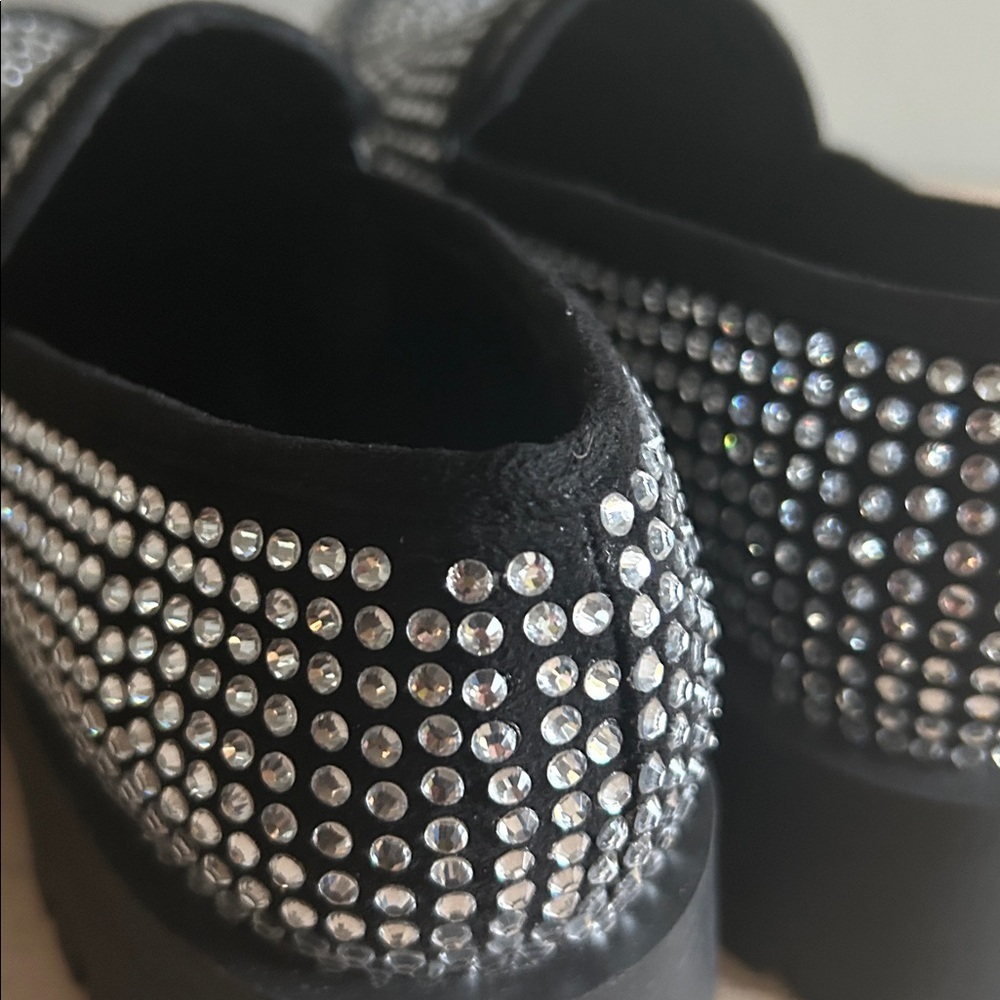 Steve Madden Y2K style retro Black silver sequin loafer women’s size 6 - Picture 4 of 9